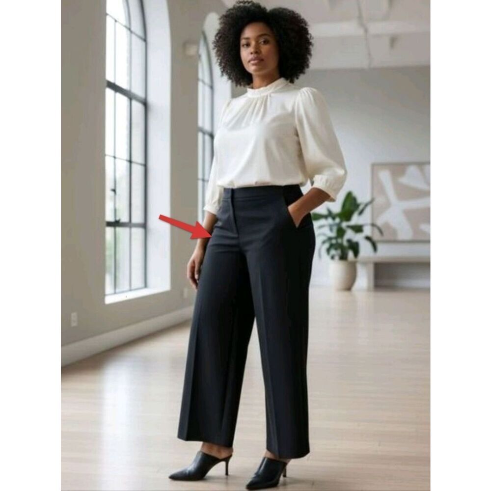 JL ATELIER Black Wide Leg Women's Pants